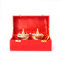 Handcrafted and Hand Embossed Premium Brass Bowl and Spoon Set with Miniature Table Trolley